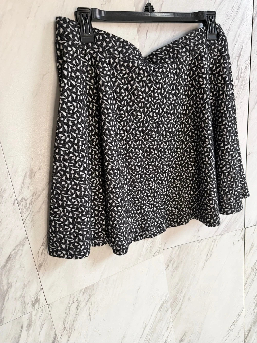 Mossimo Geometric Black White Skater A-Line Textured Career Circle Skirt Size XL
